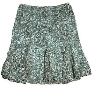 Jh Collectibles Women Skirt Size 18W Green Geometric Chiffon Lined Knee Length